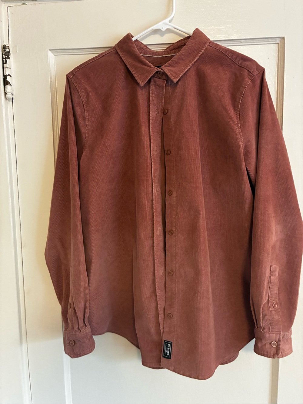 Wildfang Mauve Corduroy Button-Up Shirt